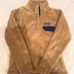 Patagonia Brown Fleece with Navy Pocket
